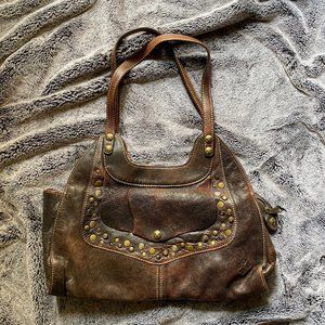 Patricia Nash Brown Leather Saddle Hobo Bag Purse
